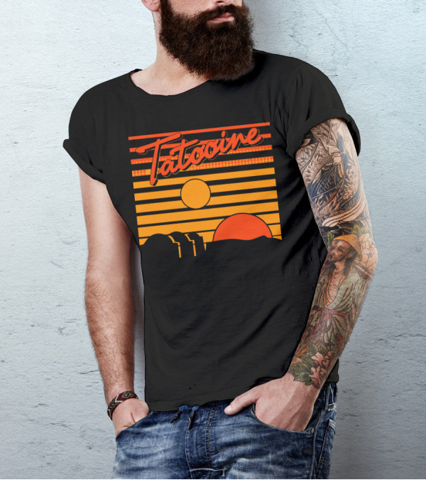 Tatooine Sunset With Twin Suns And Desert Landscape T-Shirt
