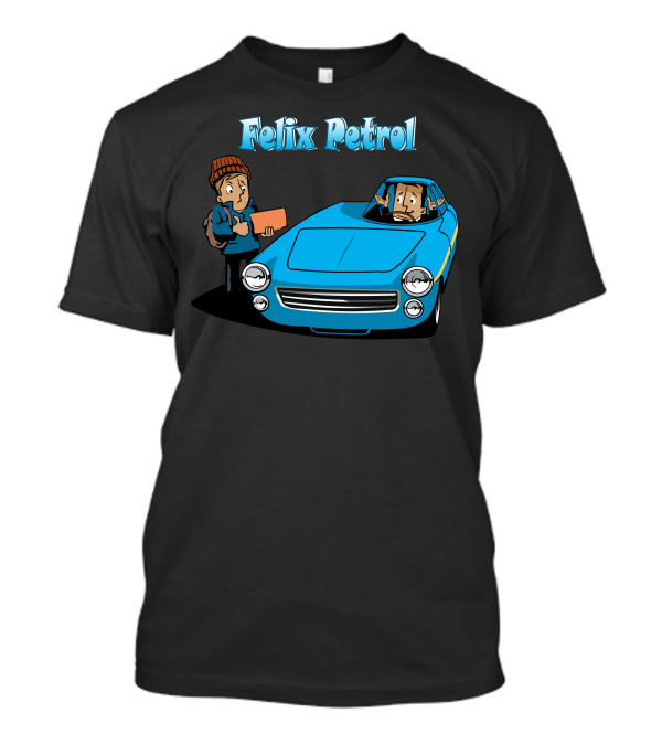 Felix Petrol Blue Car Adventure With Characters T-Shirt