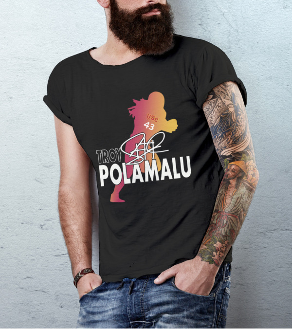 Troy Polamalu USC 43 Signature T-Shirt