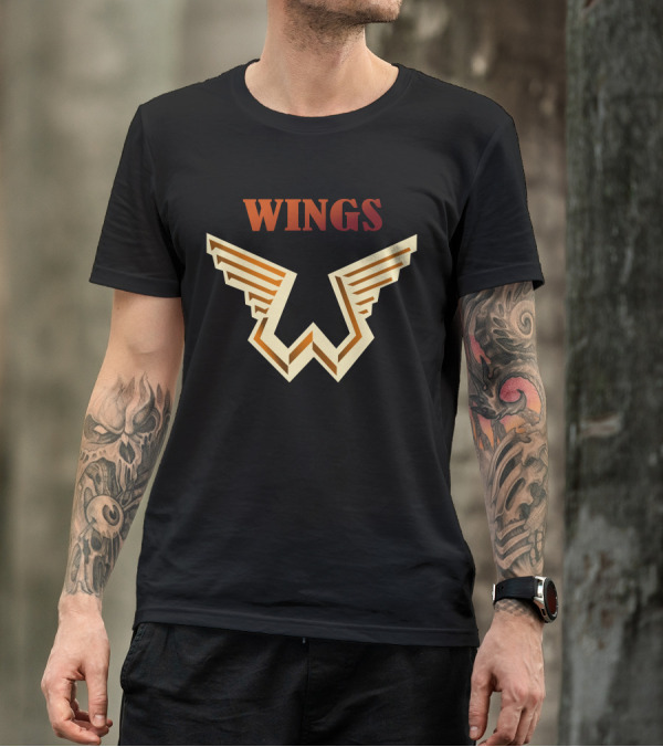 Wings Geometric Gold Emblem T-Shirt