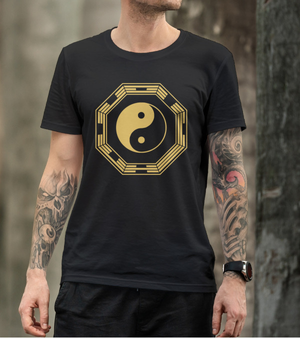 Yin Yang Jingjang China Chinesisches Denken Symbol In Octagon T-Shirt