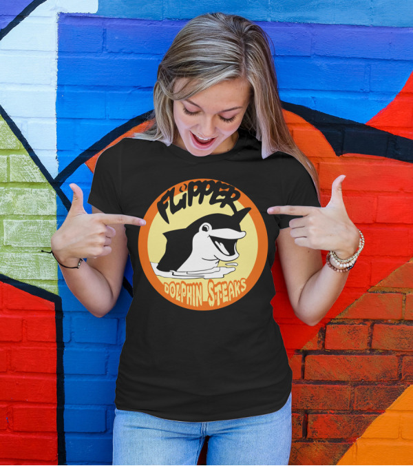 Flipper Dolphin Steaks Retro T-Shirt