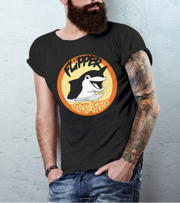 Flipper Dolphin Steaks Retro T-Shirt