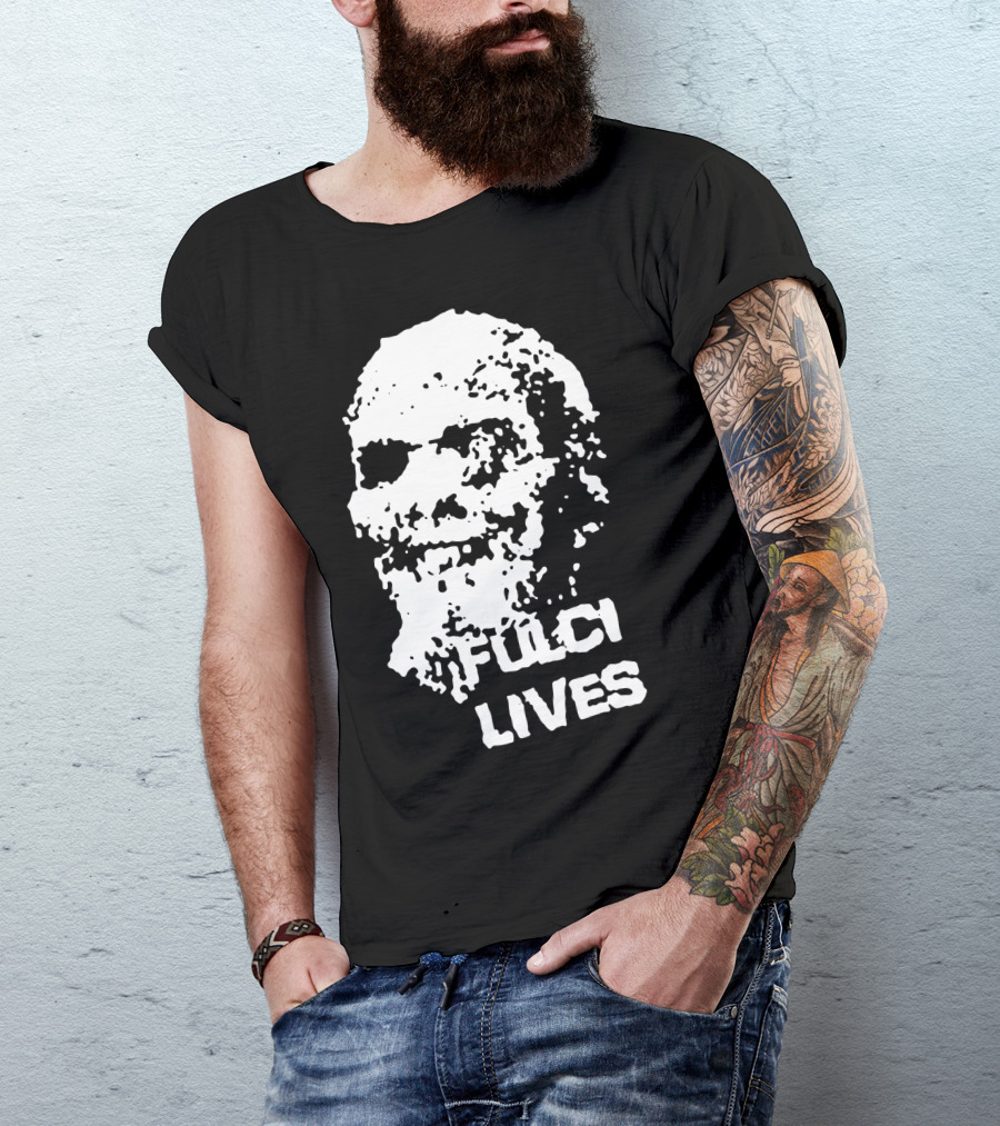 Fulci Lives Grunge Zombie Skull T-Shirt