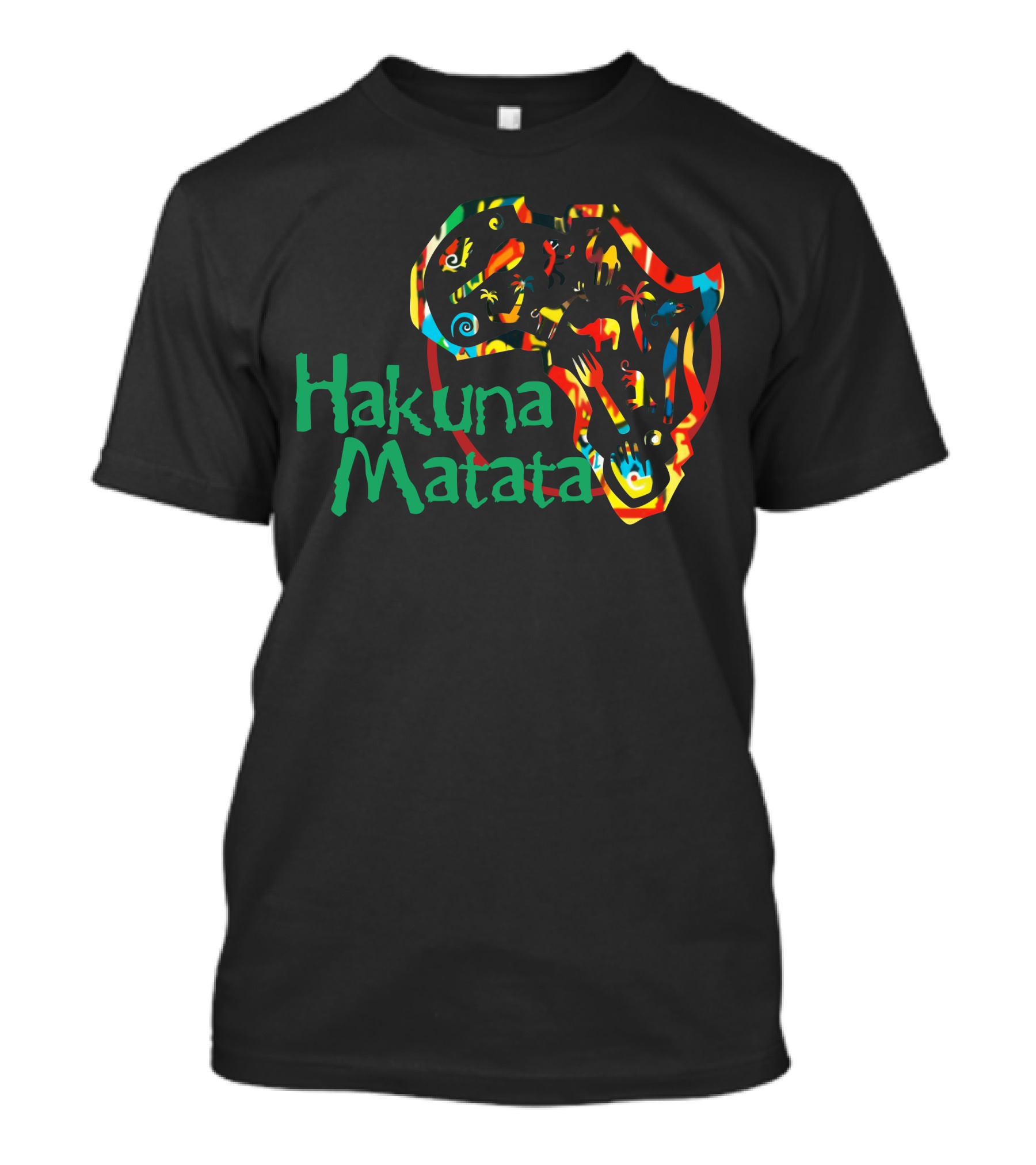 Hakuna Matata Colorful African Safari Animals And Continent T-Shirt