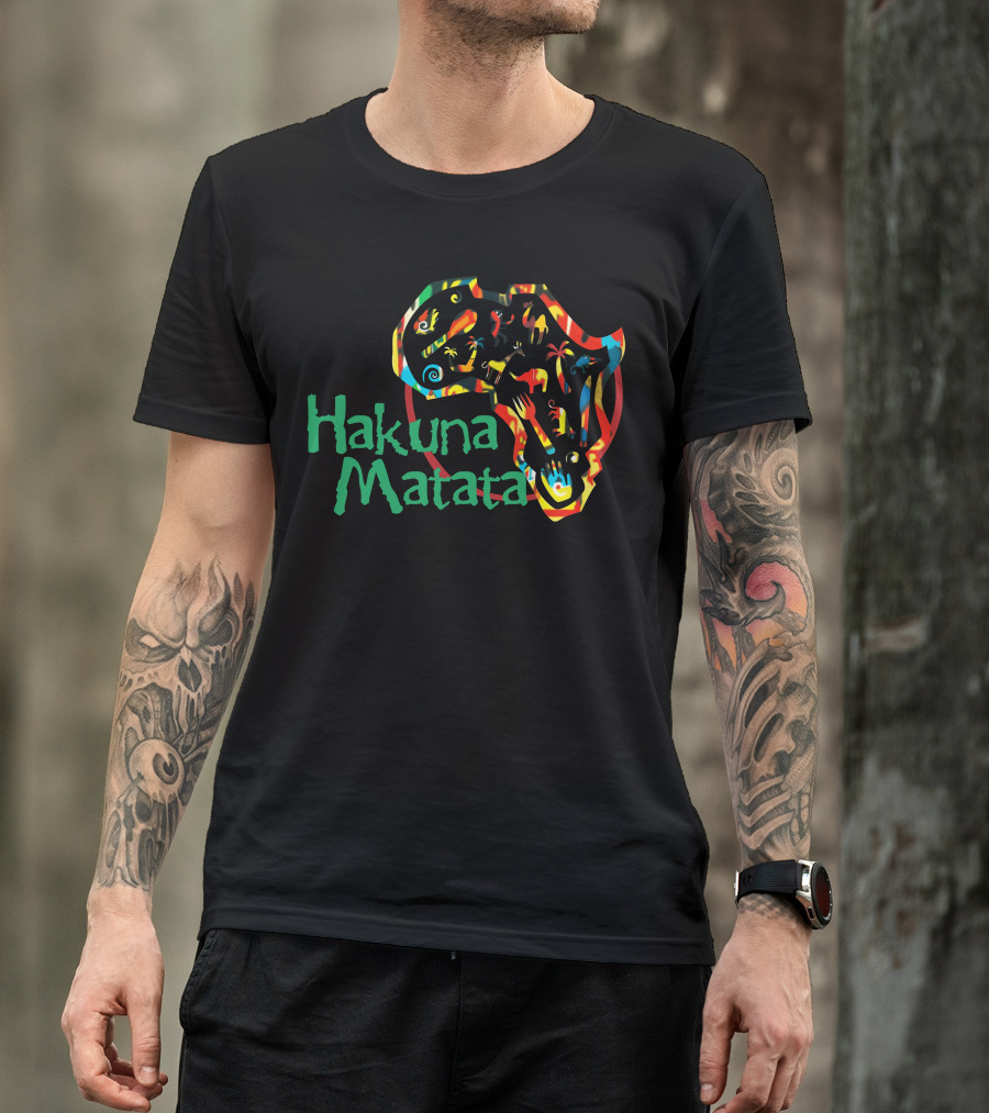 Hakuna Matata Colorful African Safari Animals And Continent T-Shirt
