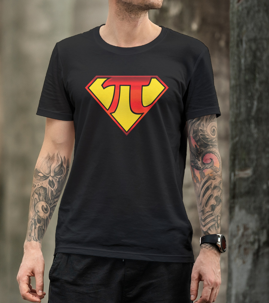 Funny Super Pi Shield Emblem T-Shirt