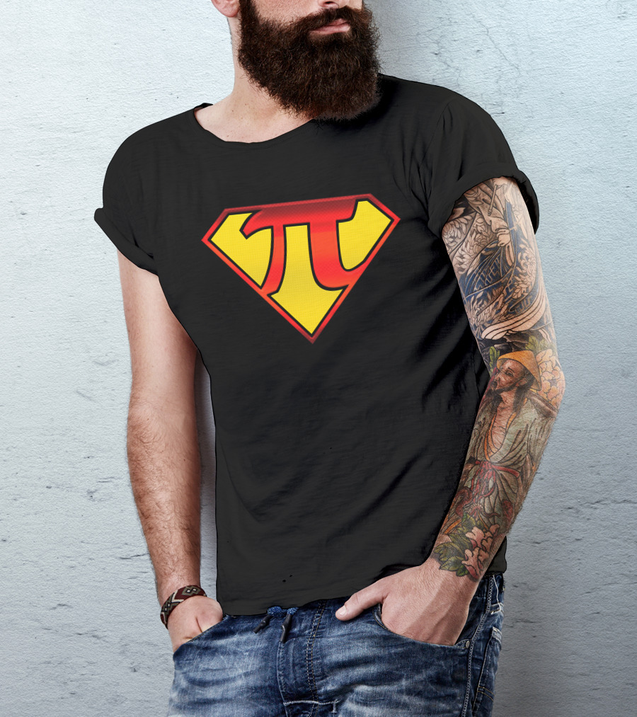 Funny Super Pi Shield Emblem T-Shirt