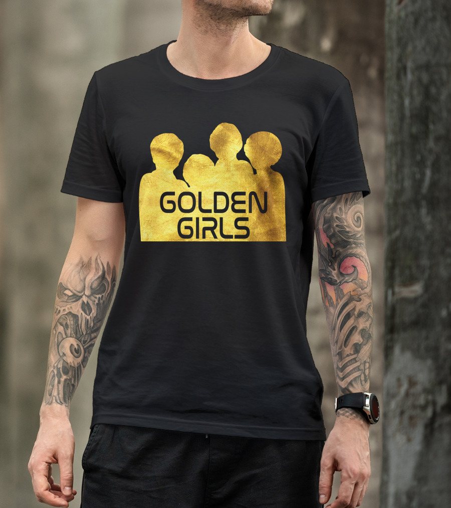 Golden Girls Silhouette Portrait Gold Texture T-Shirt