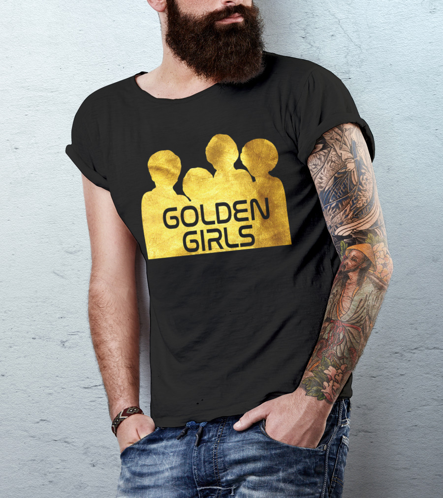 Golden Girls Silhouette Portrait Gold Texture T-Shirt