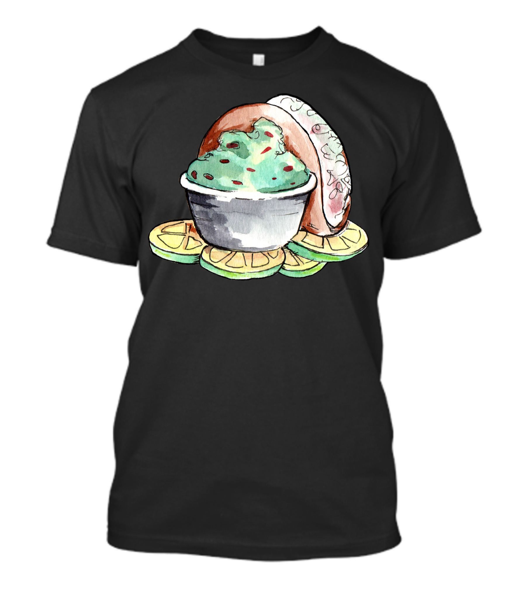 Guacamole Watercolor Lime And Avocado T-Shirt