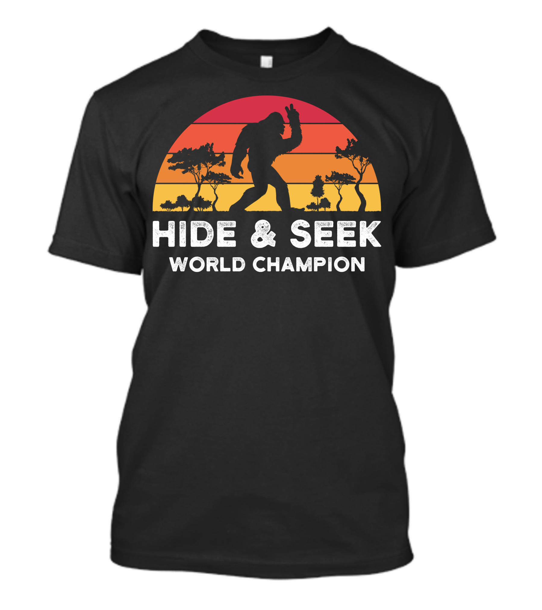 Bigfoot Hide And Seek World Champion Sunset T-Shirt