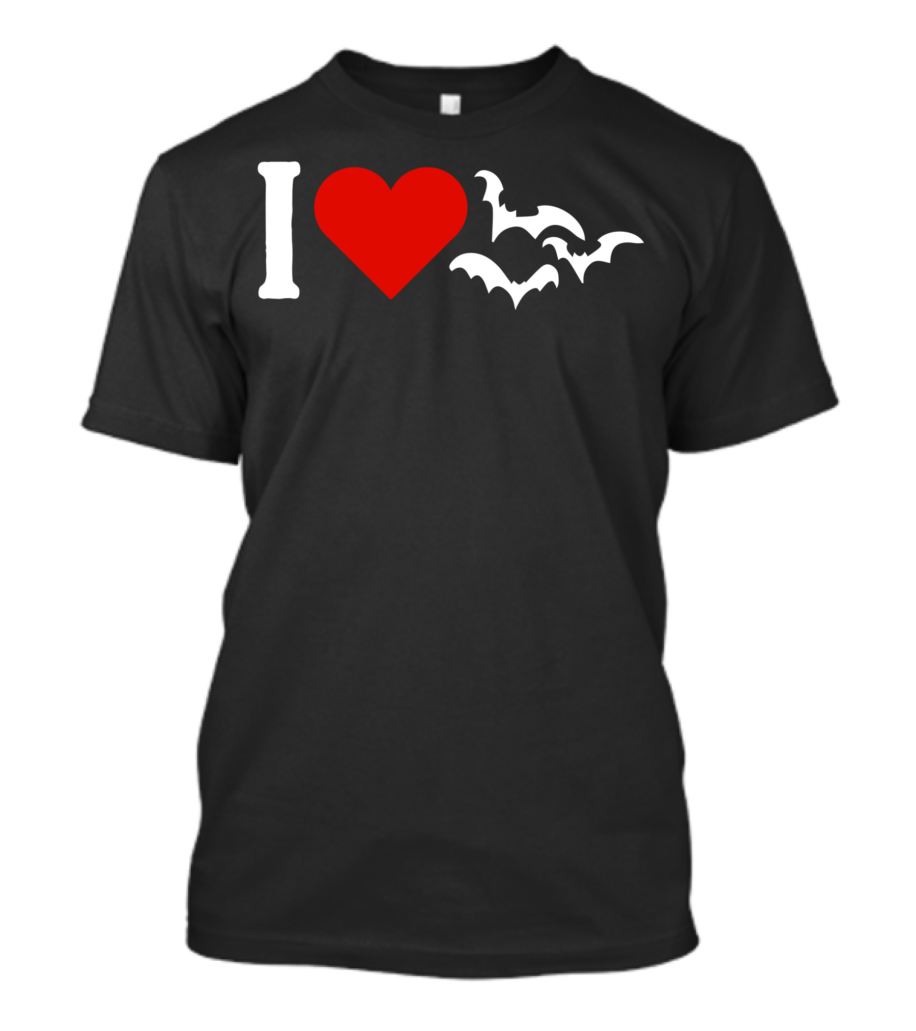 I Love Heart And Bat Silhouette For Dark T-Shirt