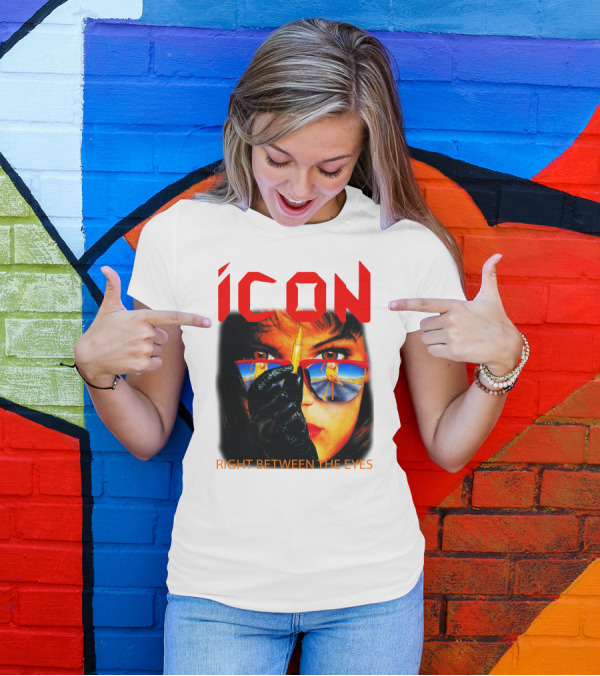 ICON Right Between The Eyes Woman With Bullet Reflection Sunglasses T-Shirt