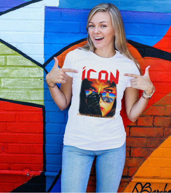 ICON Right Between The Eyes Woman With Bullet Reflection Sunglasses T-Shirt