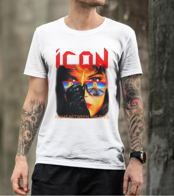 ICON Right Between The Eyes Woman With Bullet Reflection Sunglasses T-Shirt