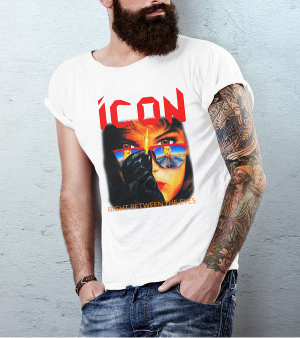 ICON Right Between The Eyes Woman With Bullet Reflection Sunglasses T-Shirt