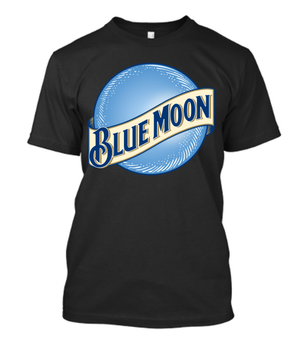 Blue Moon Logo Design With Iconic Circular Emblem T-Shirt