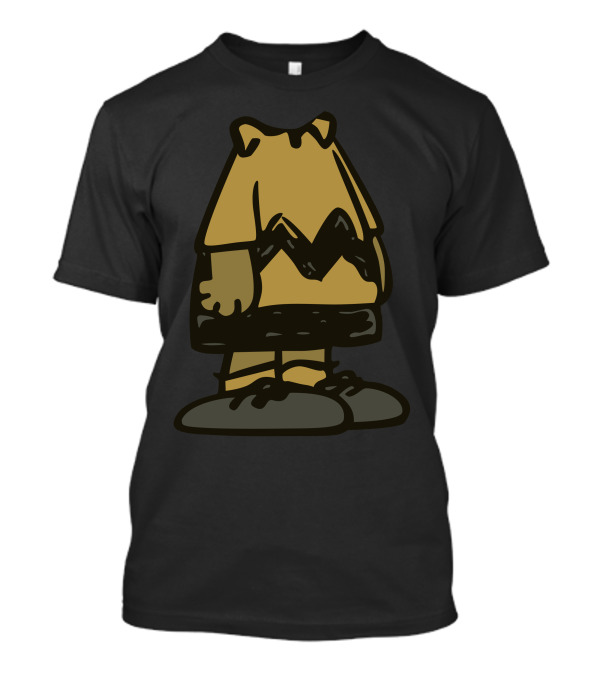 Brown Headless Chevron Shirt Icon With Black Zigzag T-Shirt