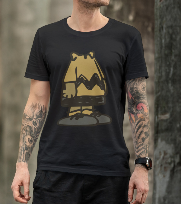 Brown Headless Chevron Shirt Icon With Black Zigzag T-Shirt
