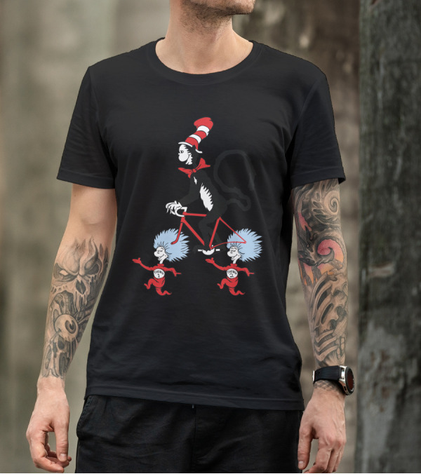 Cat In The Hat Thing 1 Thing 2 Bicycle T-Shirt
