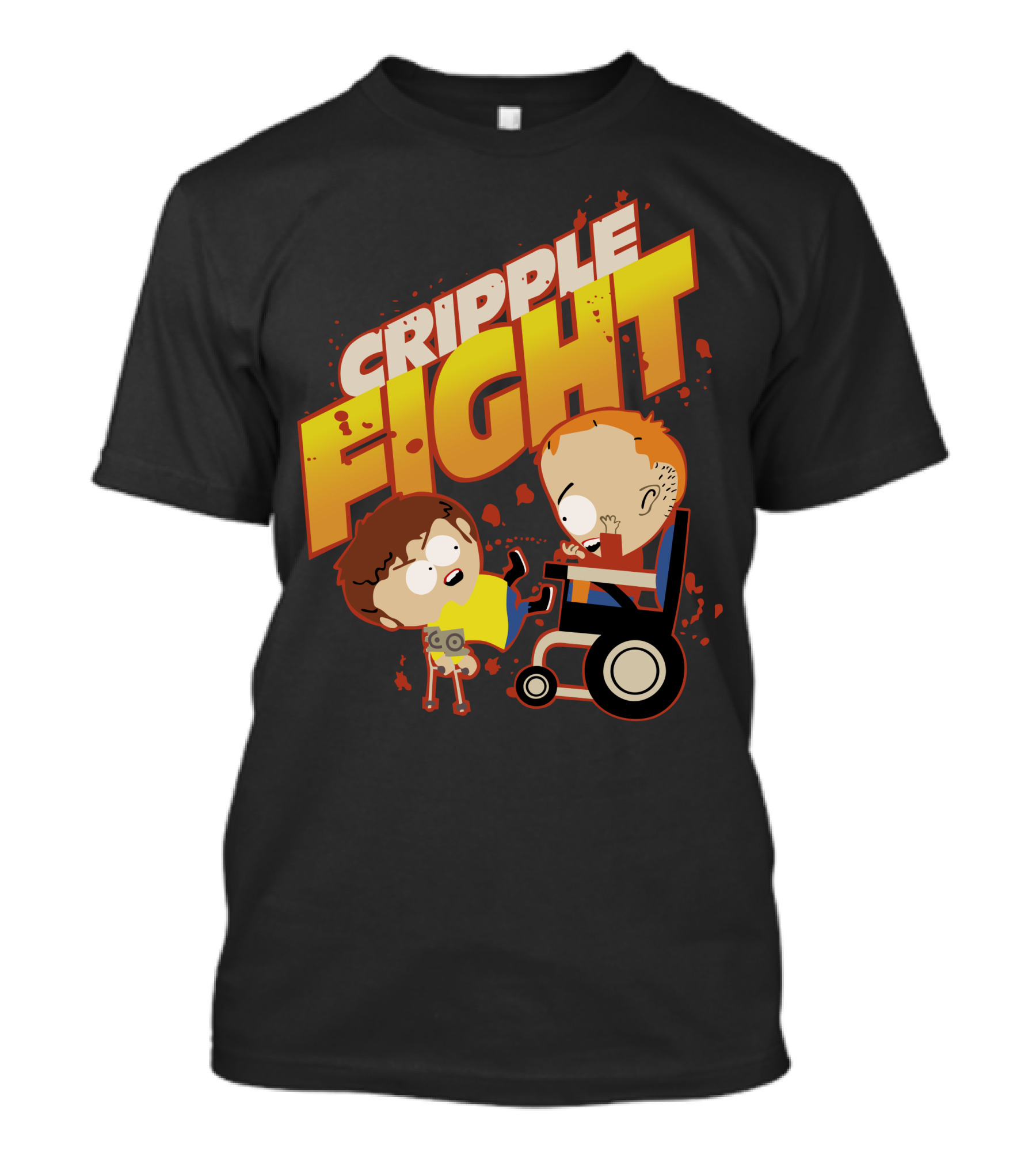 Cripple Fight Cartoon Style Characters Confrontation T-Shirt