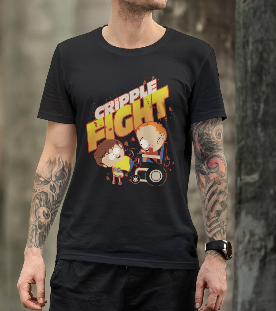 Cripple Fight Cartoon Style Characters Confrontation T-Shirt