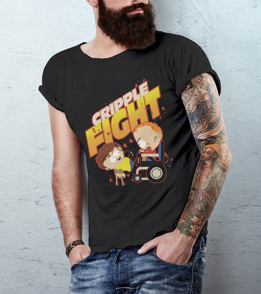 Cripple Fight Cartoon Style Characters Confrontation T-Shirt