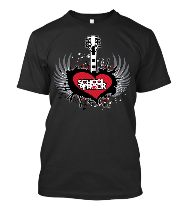 School Of Rock Heart Guitar Wings Burst T-Shirt