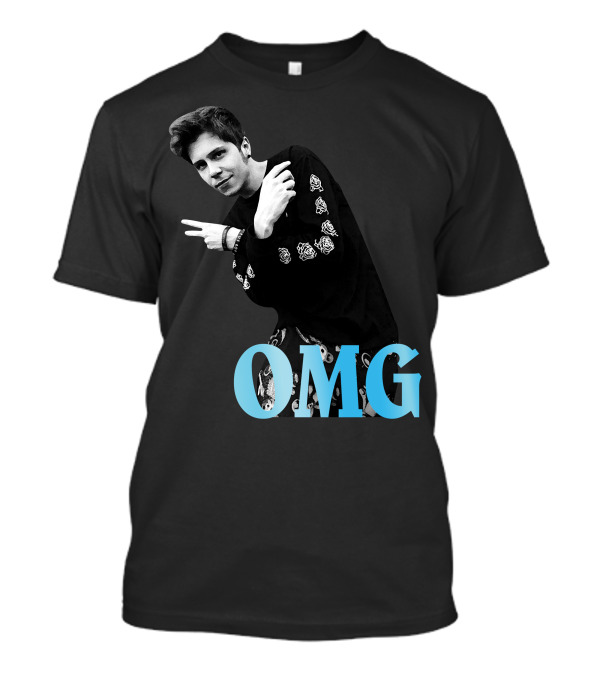 El Rubius OMG Black Shirt With White And Blue Accents T-Shirt
