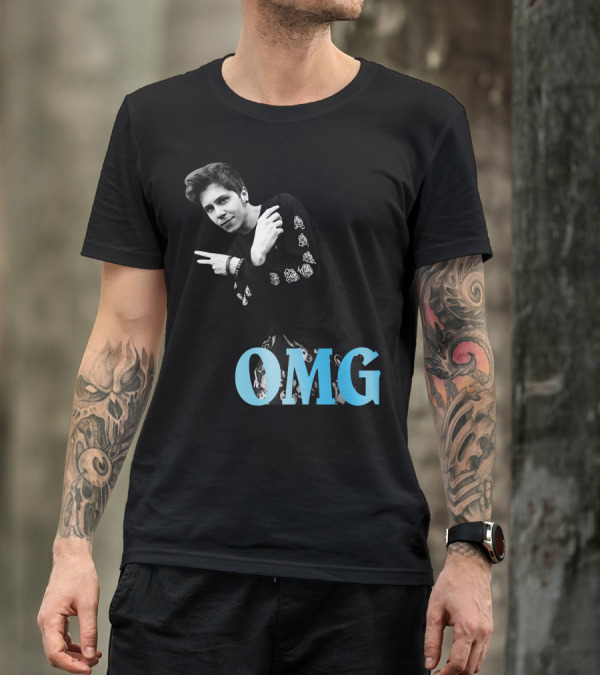 El Rubius OMG Black Shirt With White And Blue Accents T-Shirt