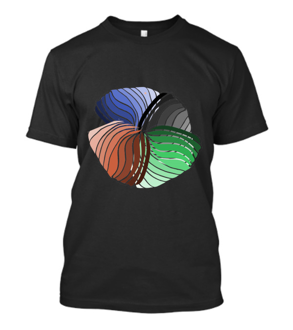 Four Fins Swirling Multicolor Wave Formation T-Shirt