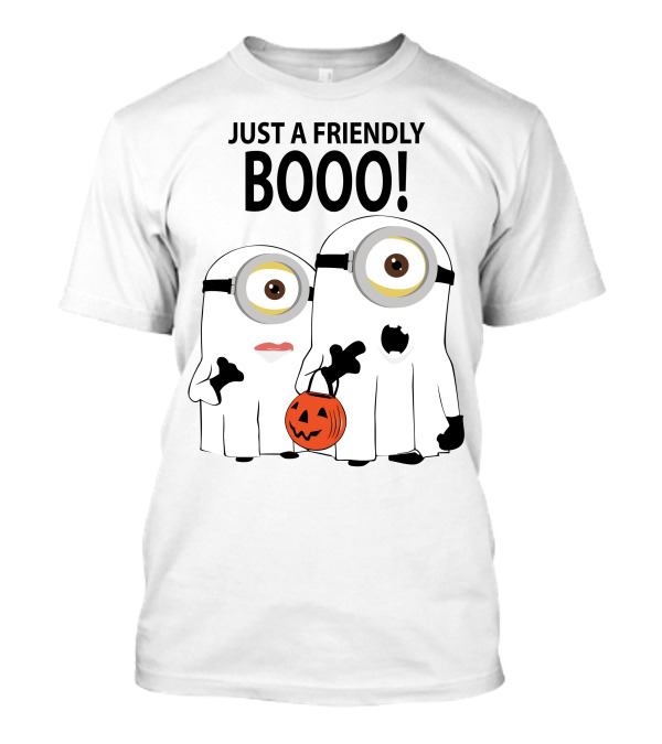 Just A Friendly Booo Halloween Ghost Costume Pumpkin T-Shirt