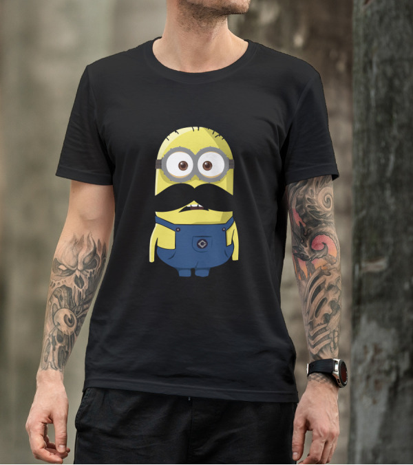 Minion With Oversized Mustache Fun Look T-Shirt