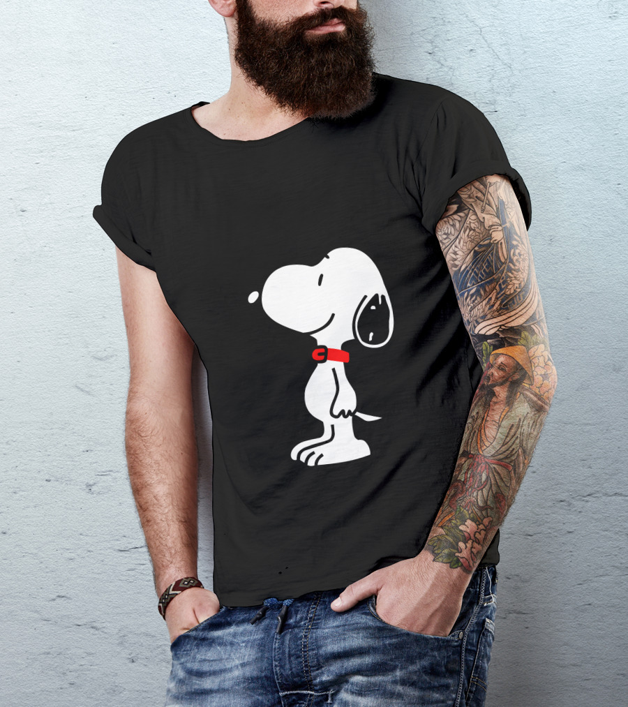 Snoopy Happy Pose Red Collar T-Shirt