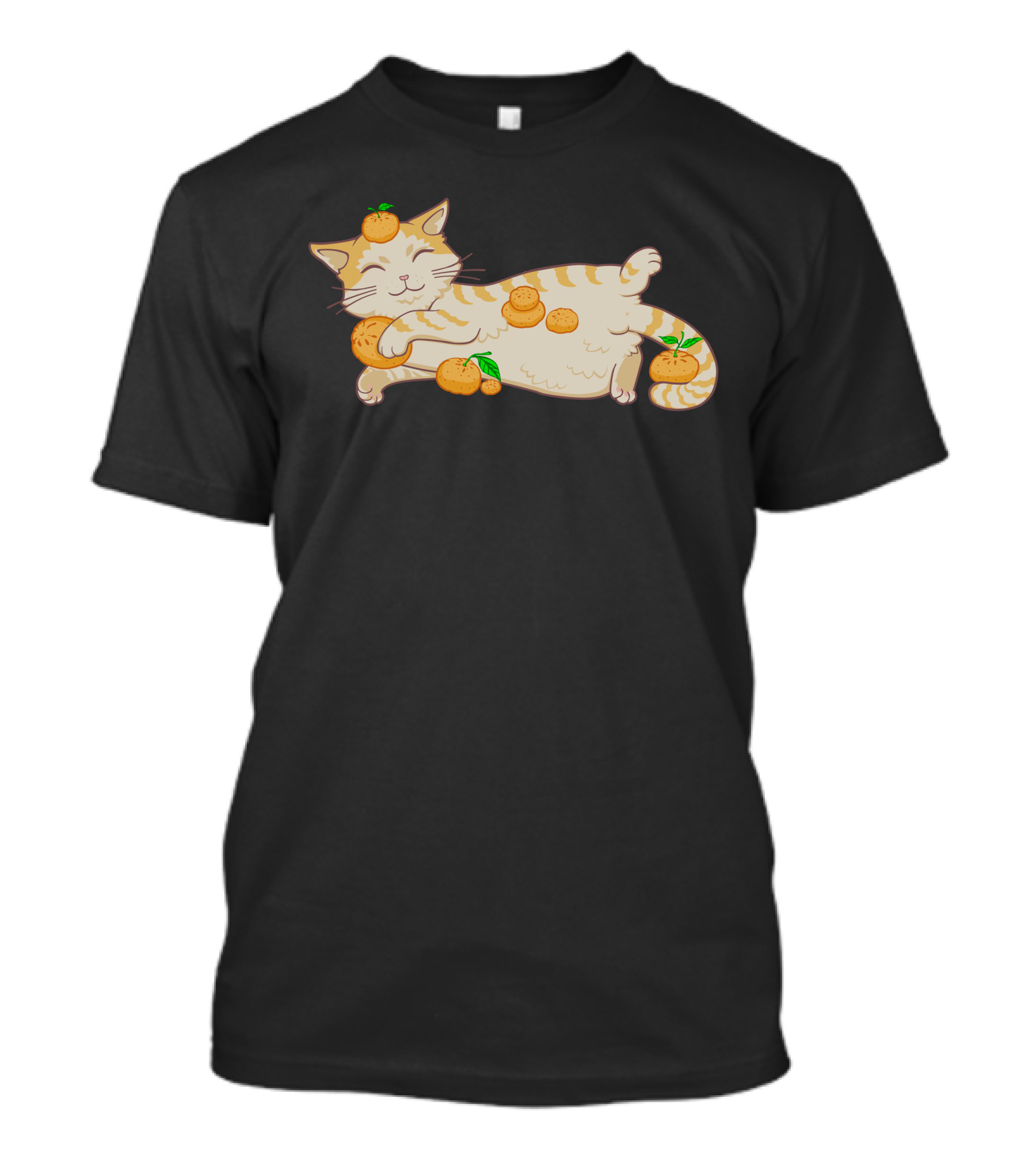 Happy Go Lucky Orange Cat Relaxing With Oranges T-Shirt