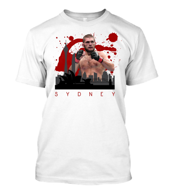 Khabib Sydney MMA Skyline Red Splash T-Shirt