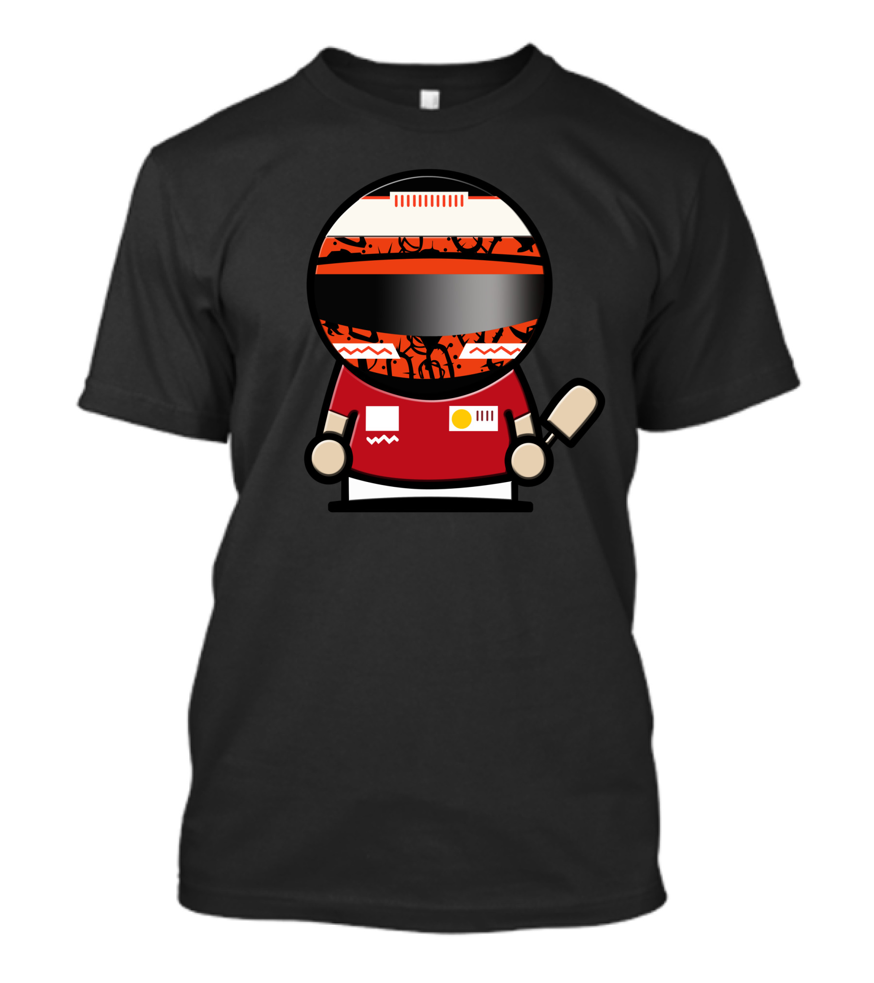 Kimi Raikkonen Helmet Racing Cartoon Style Ice Cream Character T-Shirt