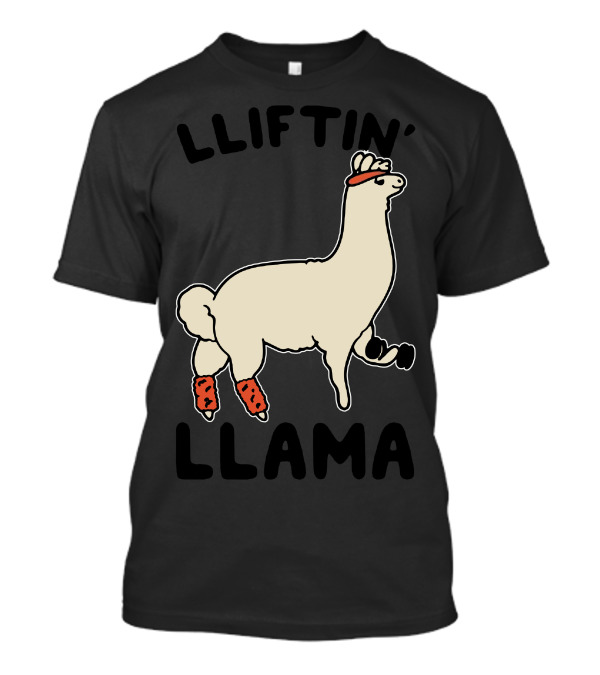 LLiftin' Llama With Headband And Weights T-Shirt