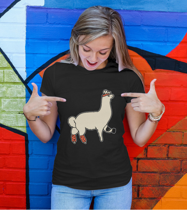 LLiftin' Llama With Headband And Weights T-Shirt