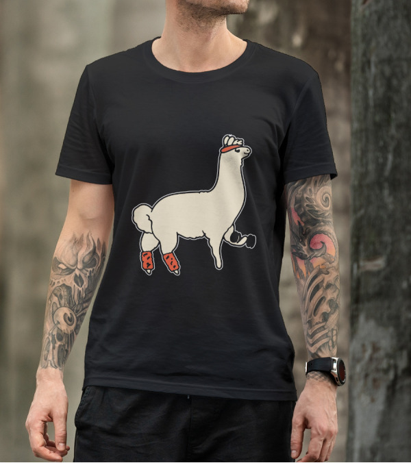 LLiftin' Llama With Headband And Weights T-Shirt