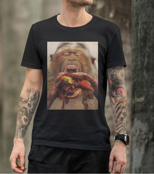 No More Fast Food Monkey Burger Face T-Shirt