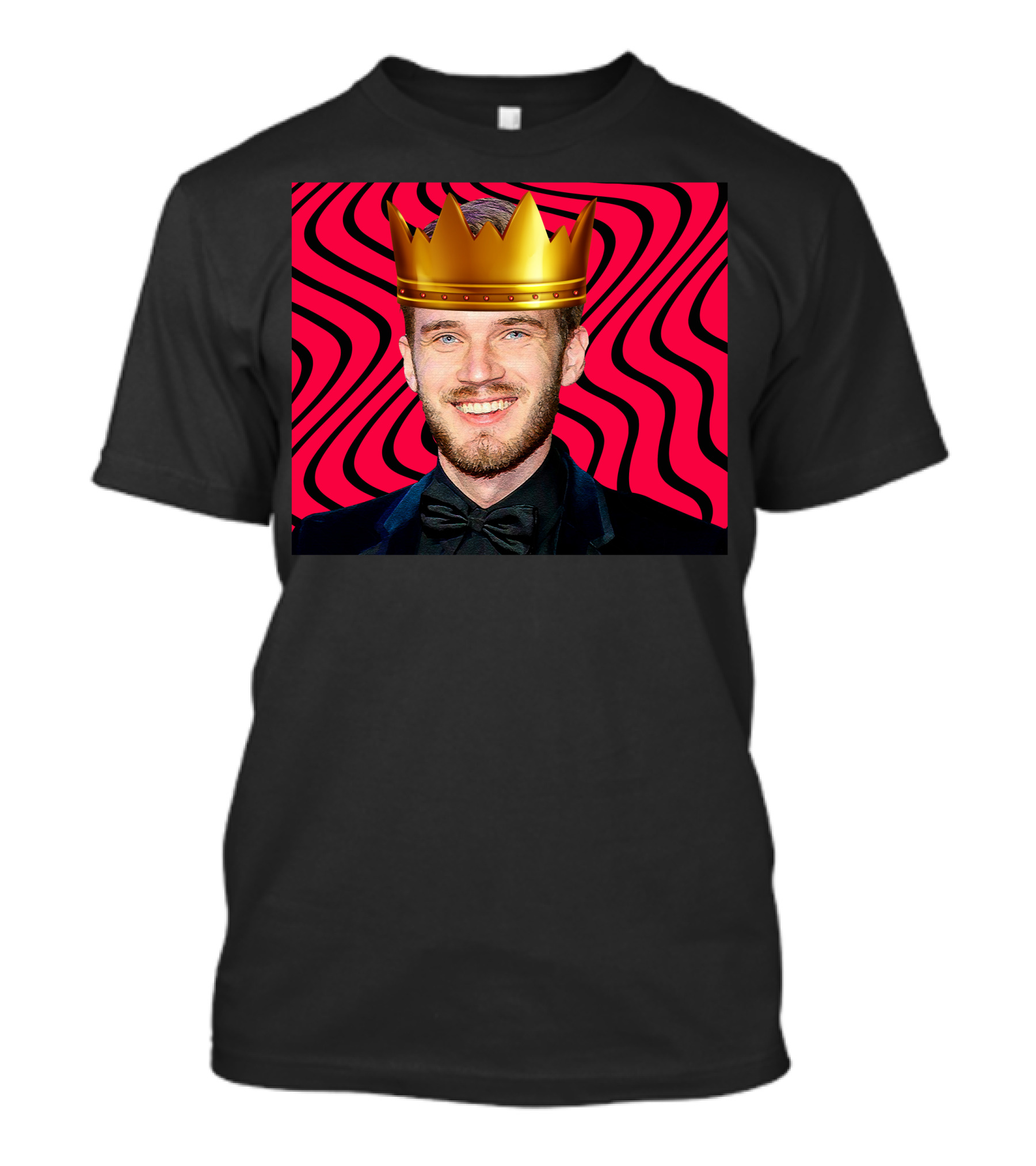 Pewdiepie King Red Waves Crown T-Shirt