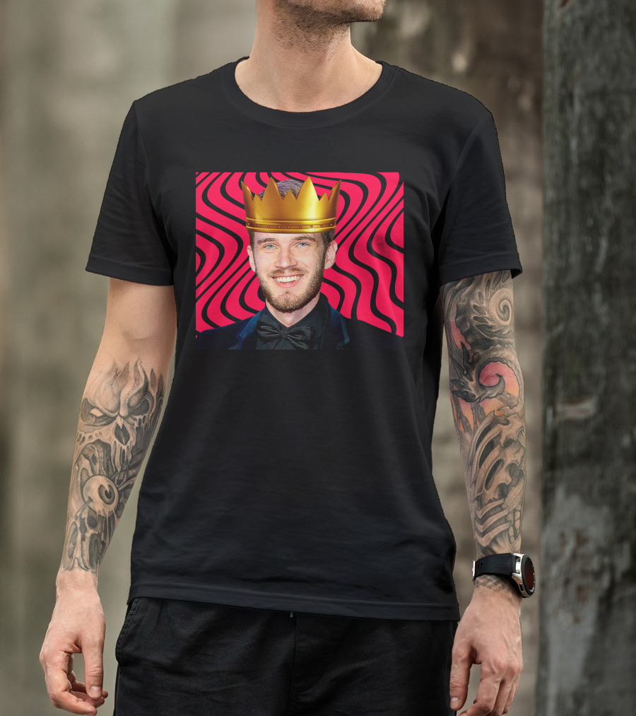 Pewdiepie King Red Waves Crown T-Shirt