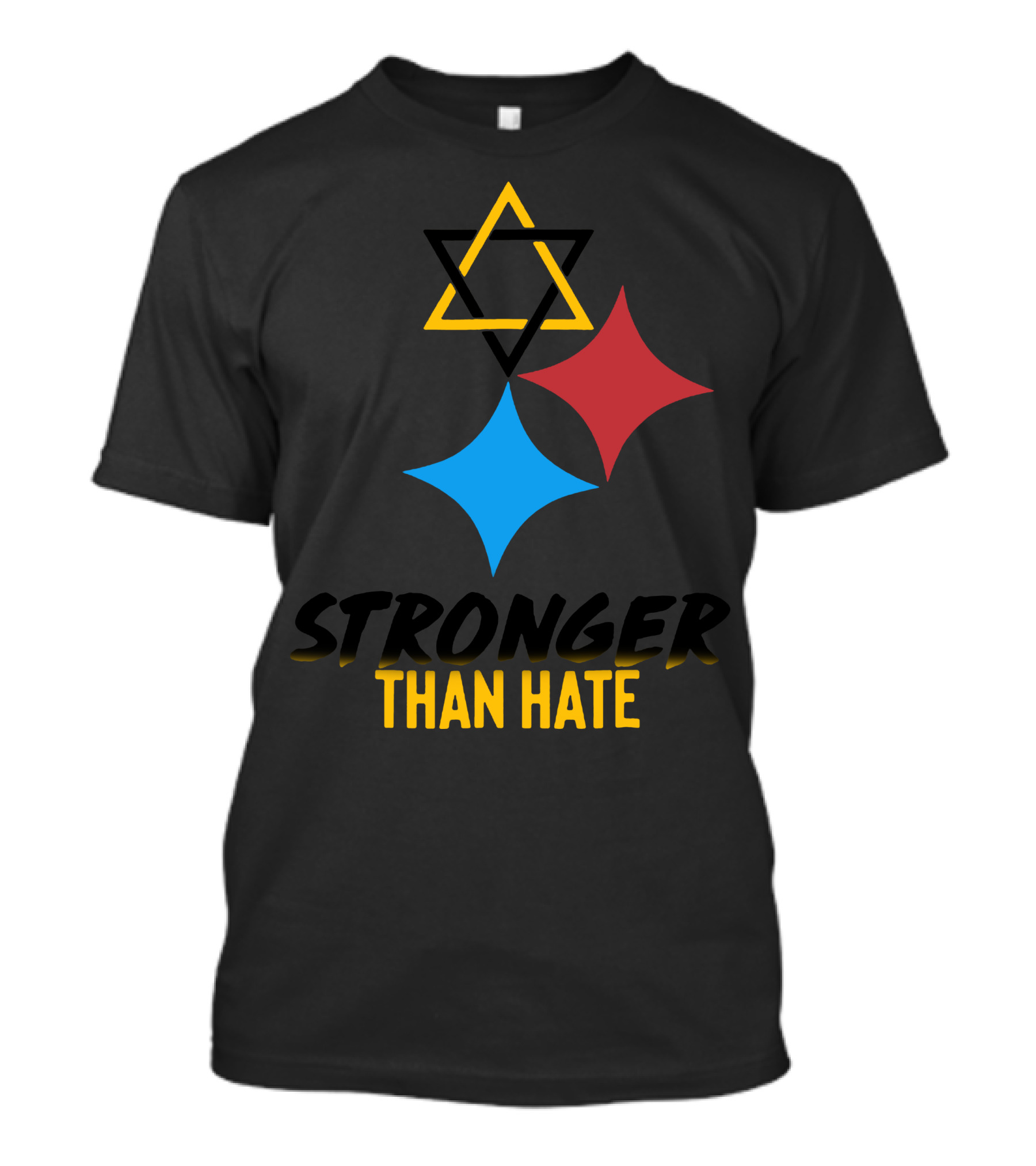 Stronger Than Hate Jewish Star Pittsburgh Steelers T-Shirt