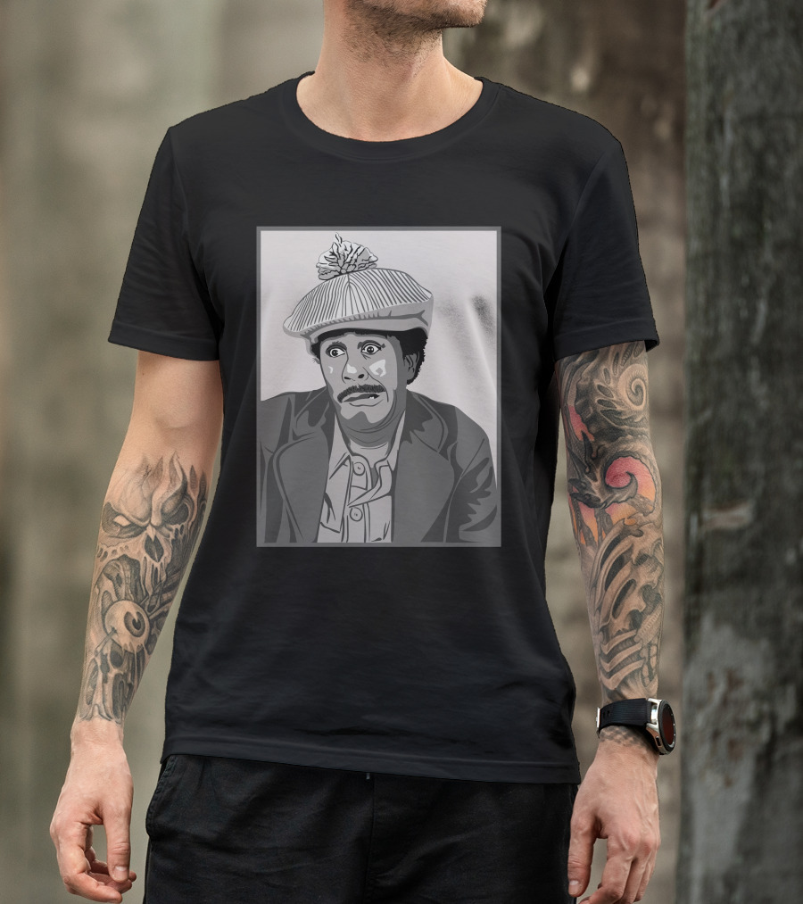 Richard Pryor Vector Illustration Iconic Character Black Hat Gray Suit T-Shirt