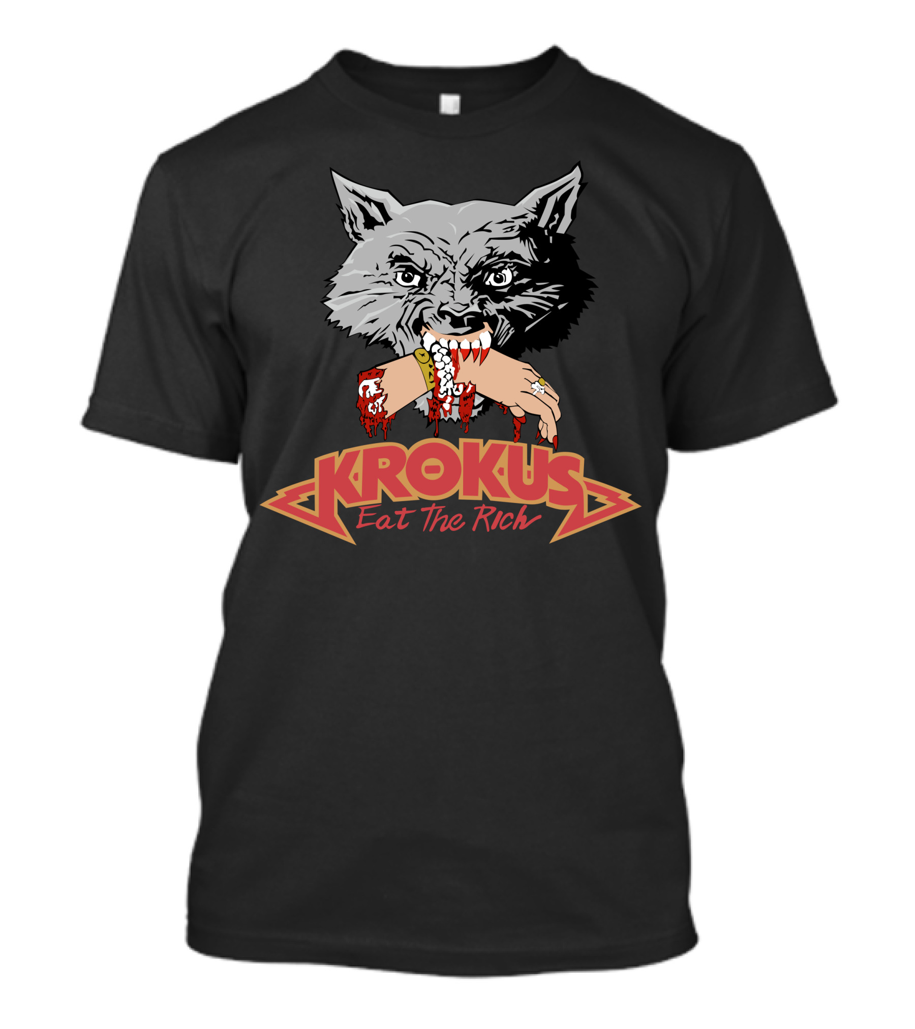 Krokus Eat The Rich Wolf With Bloody Arm T-Shirt