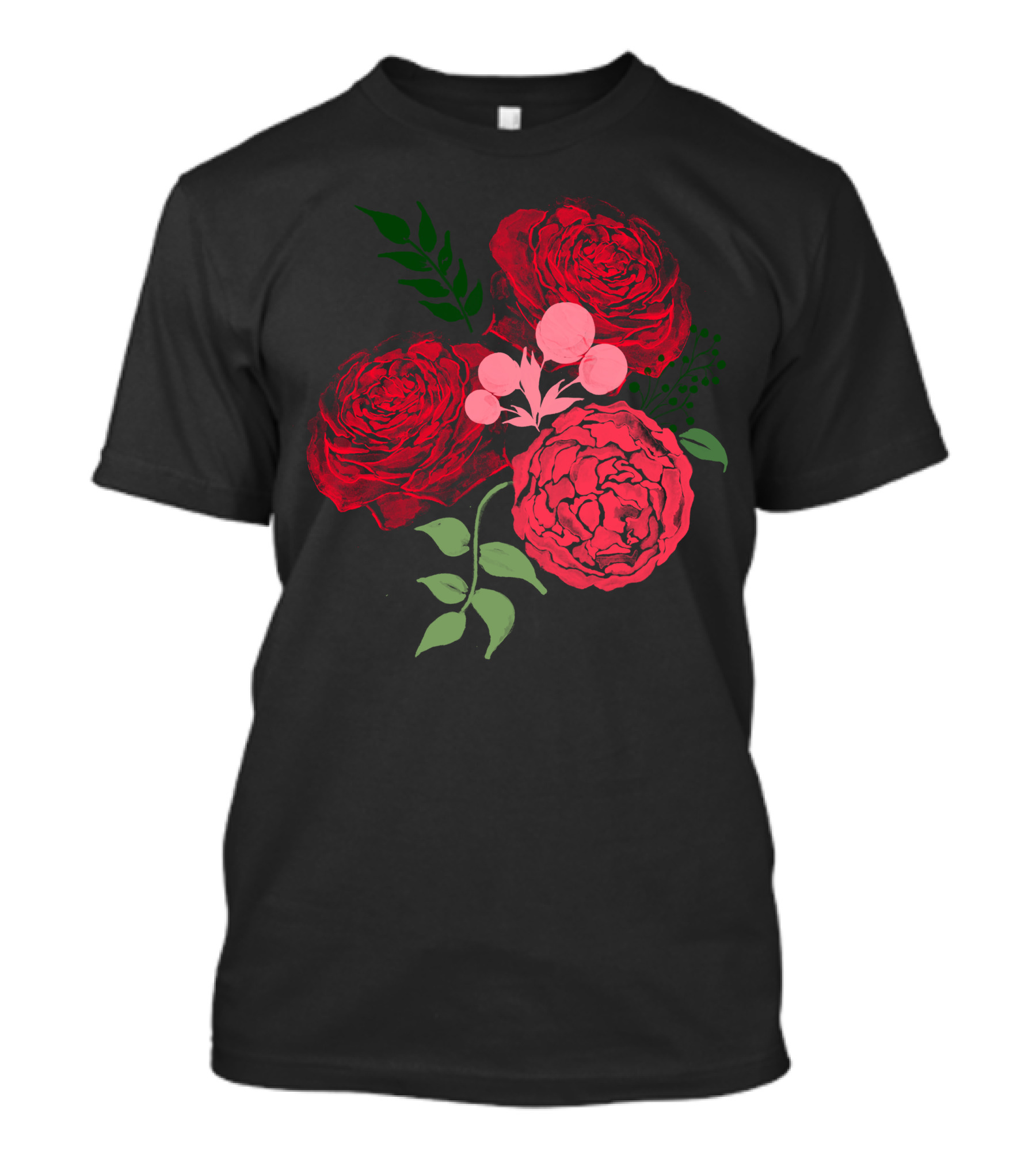 Watercolor Rose Vintage Floral Bouquet Roses Peony Botanical T-Shirt