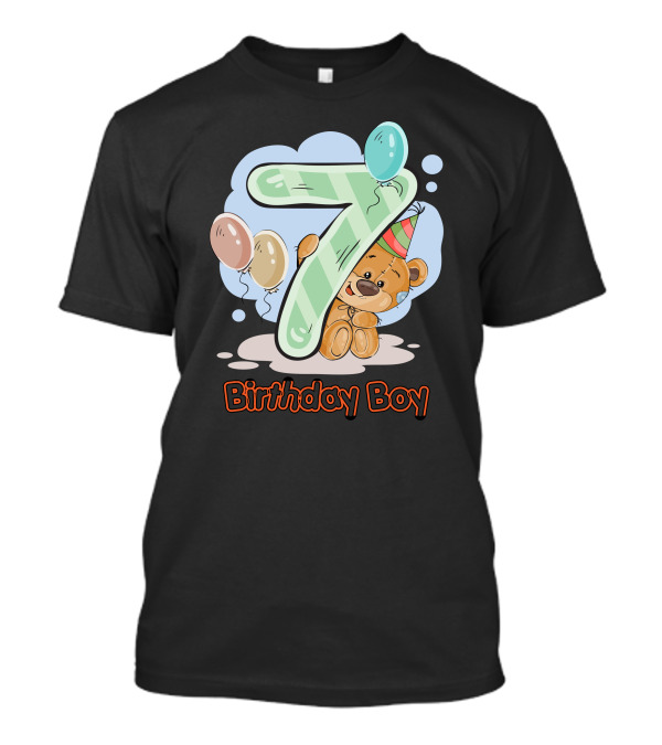 7 Birthday Boy Teddy Bear Balloons T-Shirt