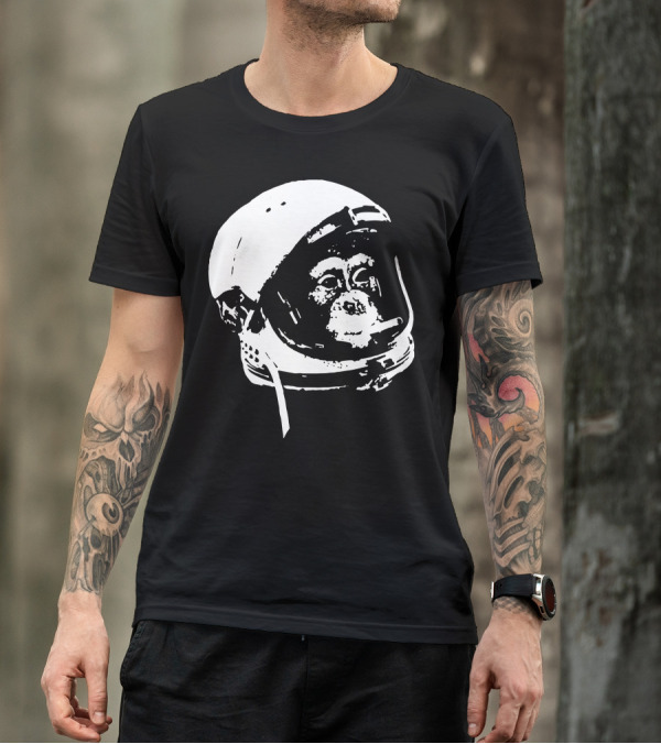 Astronaut Monkey Space Helmet Adventure T-Shirt